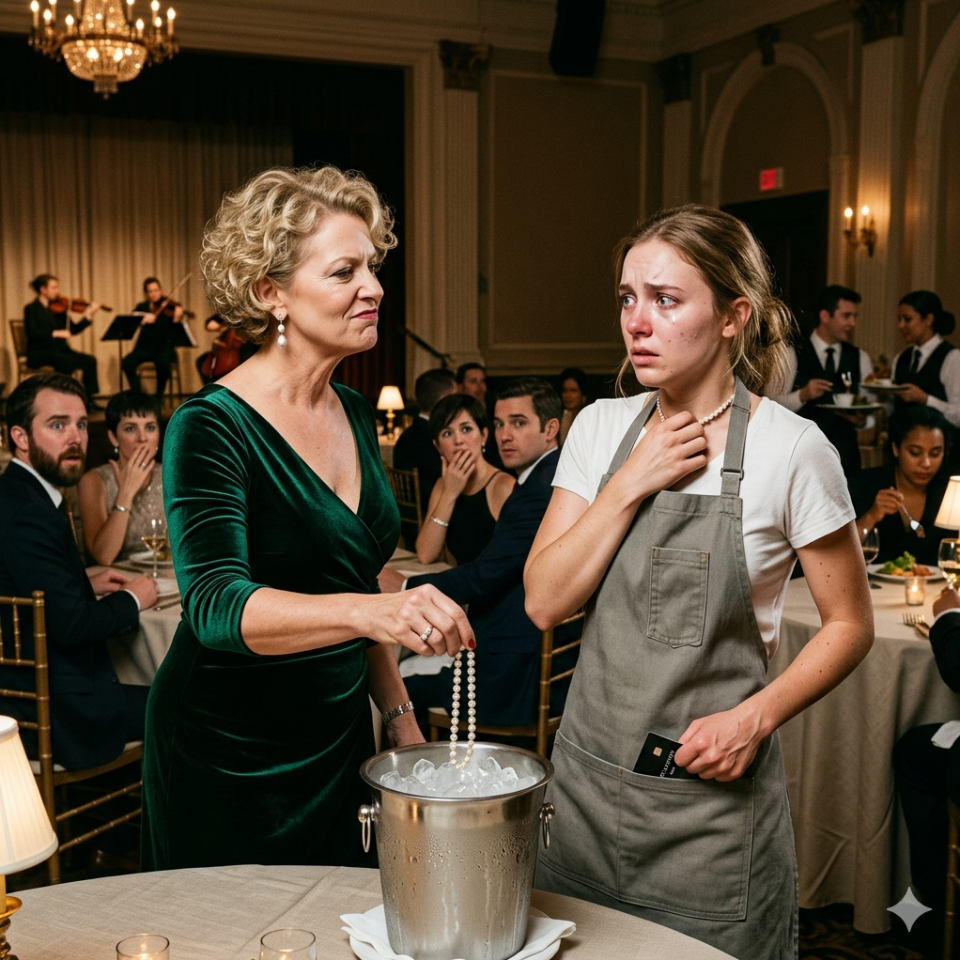 “You’re just the dishwasher, honey. Don’t touch the good china,” she sneered at a Cincinnati banquet, right before plucking the heirloom pearls from my neck and dropping them into a sweating ice bucket. The quartet kept playing. Nobody stopped her. What she didn’t know? The black card tucked in my canvas apron was already linked to the venue’s parent company, and the real owner was about to call my name.