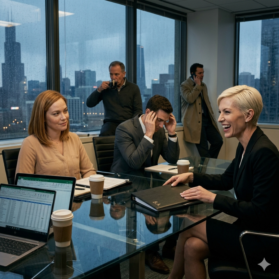 "You really thought we’d let you keep your name on that pitch?" Brenda laughed, sliding the final presentation binder across the glass conference table at 7:45 AM on a rainy Tuesday in Chicago, her manicured nails tapping the cover she’d just stamped with her own initials while I watched my own spreadsheet formulas vanish into a shared drive, but what she didn't know was I’d already copied the raw data to a thumb drive taped under my desk.