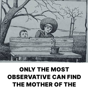 This old illusion baffles the brain: find the mother of two children in 5 seconds