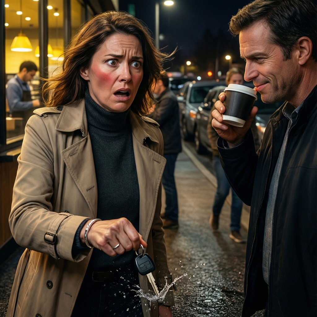 "You really thought I was just watching the dog while you were in labor?" she laughed at the Starbucks drive-thru, tossing my car keys onto the wet asphalt. I just took a slow sip of my black coffee, already knowing she'd just handed me the exact leverage I needed to take everything back.
