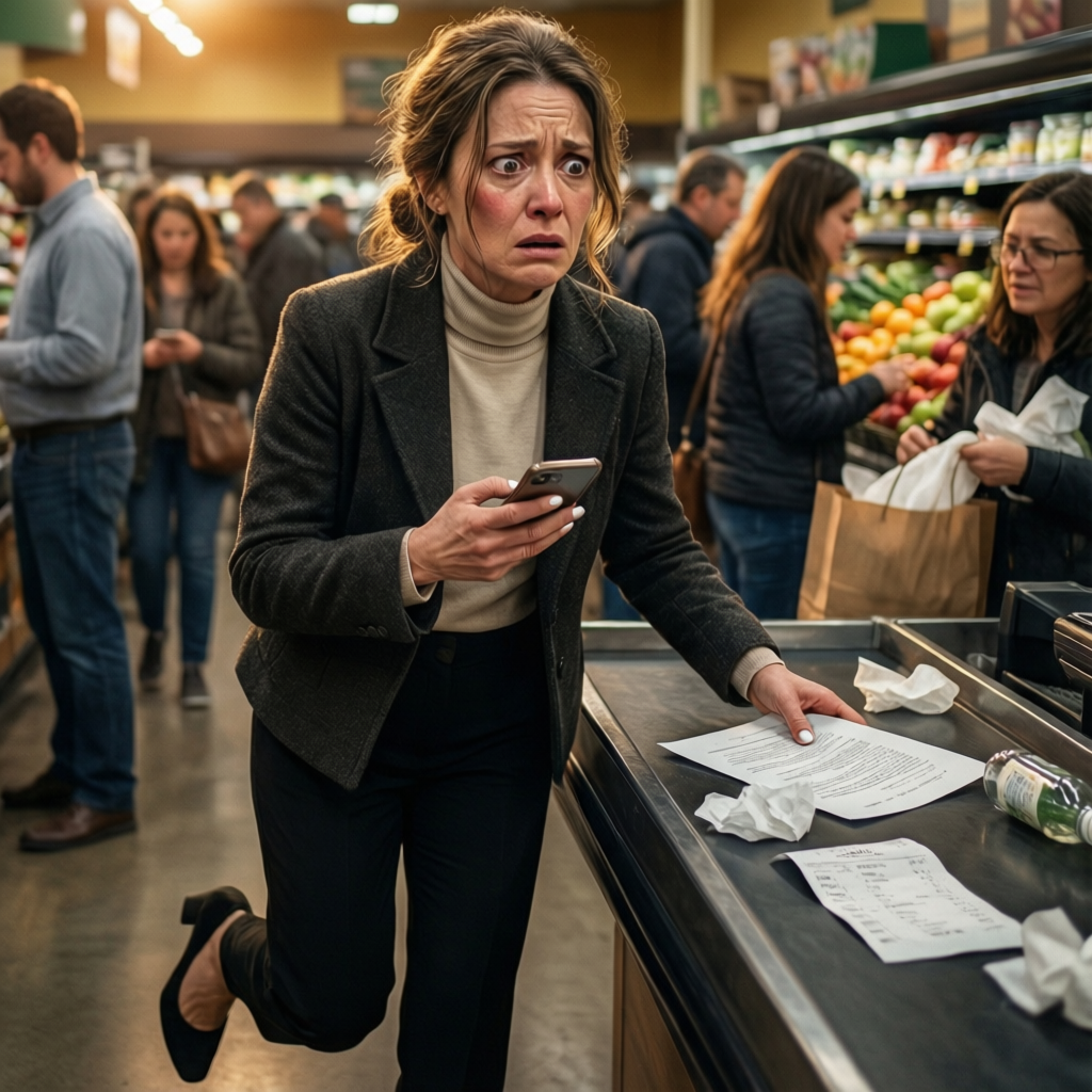 “You’re just the cleaning lady to us now,” he muttered, tossing the divorce papers onto my lap at the crowded Whole Foods checkout while his mother deliberately swept my reusable tote off the conveyor belt, spilling my grocery list onto the linoleum, but I just tapped my phone and hit send on the property transfer that would ruin his whole plan.