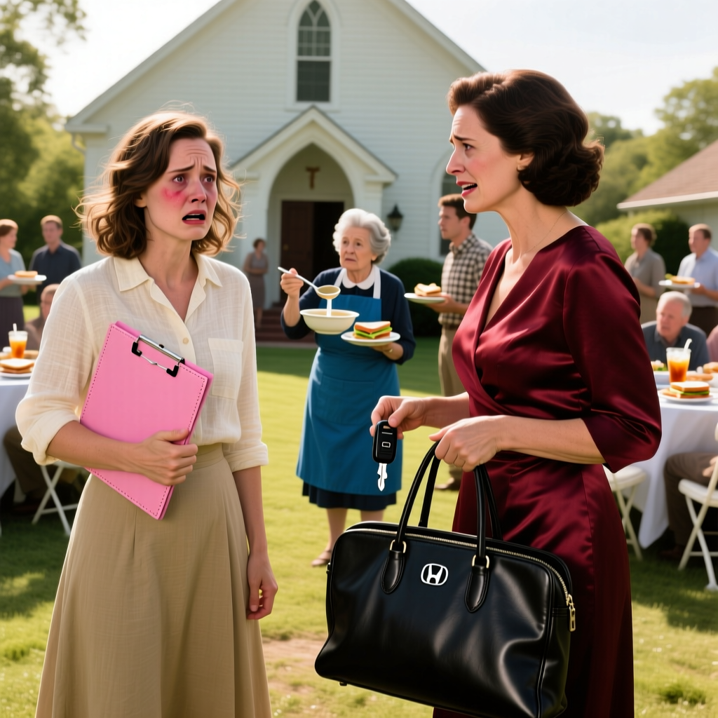 “You don’t get to make a single financial choice in this house, sweetie. That’s my job.” Eleanor said it while handing me a pastel binder at the church potluck, right as she slid my Honda keys into her oversized tote. Everyone watched my knuckles whiten. But she didn’t see the burner phone taped under my seat, already loaded with a lawyer’s direct line.